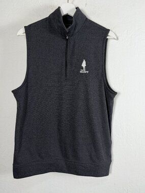 Dunning Golf Mens Charcoal 1/4 Zip Sweater Vest "The Clint" Embroidered Small